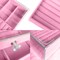 Clear Acrylic Velvet Jewelry Organizer with 3 Drawers, Stackable Display Storage Earrings Necklace Rings Bracelets Box Holder Case for Women, Pink